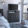 Tuhome Peru 4 Drawer Dresser, Single Door Cabinet, One Open Shelf, Superior Top, Black CLW3922